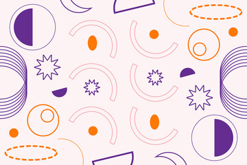 Memphis Shape Geometric Background Template 