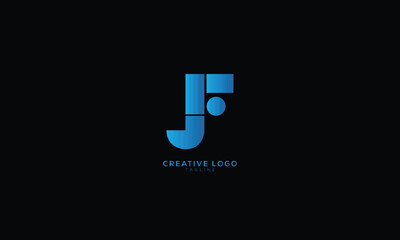 JF Abstract initial monogram letter alphabet logo design