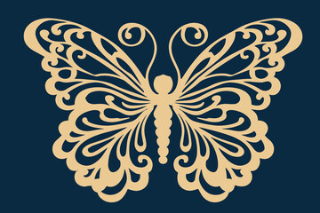 Butterfly silhouette vector for cut file, laser cut file, paper cut file