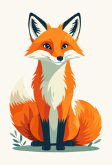 Fototapeta premium red fox cartoon