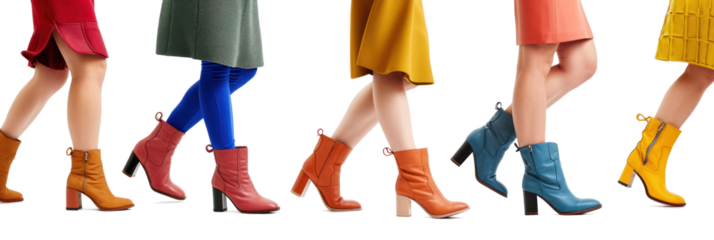 Group of Womens Legs With Different Colored Boots Generative AI