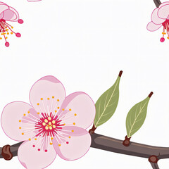 Pink cherry blossom seamless patterns