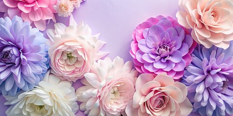 Pastel white, pink, and purple color artificial flowers