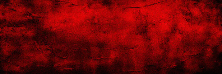 Red trendy grainy grunge background dirty scarlet burgundy cement textured noise wall Vintage wide long backdrop design web banner