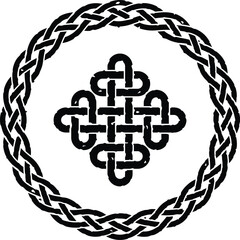 Grunge Celtic Braid Pattern Ring and Knot