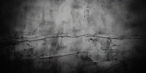 Gray grunge noise background scratches dirty grey cement trendy grainy textured wall. Vintage wide long backdrop design web banner