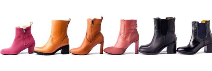 Row of Different Colored High Heel Boots Generative AI