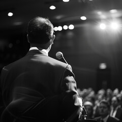 Speaker at Business Conference at the conference hall. generated by ai
