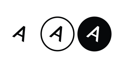 icon WordArt black outline for web site design 
and mobile dark mode apps 
Vector illustration on a white background