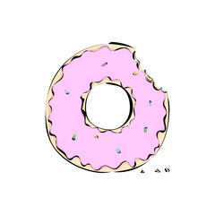 Angebissener Donut