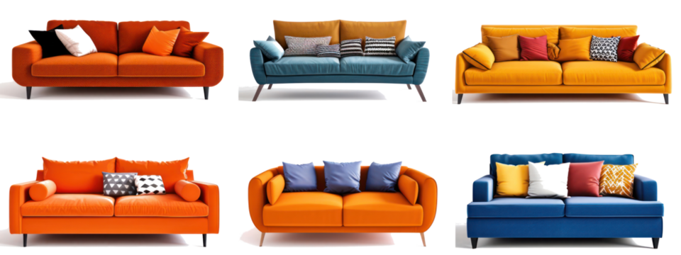 Set of Different Colored Couches Generative AI