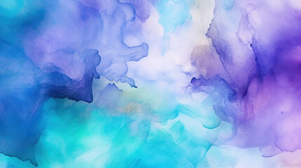 Purple blue green abstract watercolor Abstract Colorful Swirl