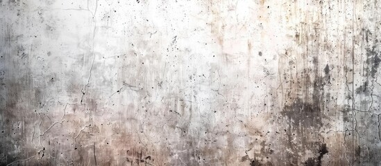 A close-up view of a weathered, grungy wall in black and white tones, showcasing the rough texture and aged appearance of the bare concrete surface.