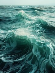 Rolling Waves on Vast Water - obrazy, fototapety, plakaty