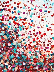 Floating Hearts Flock in Air