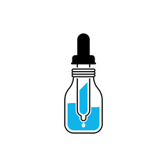 Essential oil bottle icon, Dropper bottle icon - Vector