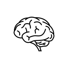 Human brain vector icon illustration isolated on white background