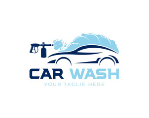 pressure car wash logo design vector illustration