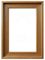 Wooden frame isolated on transparent background