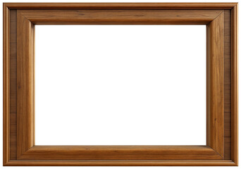 Wooden frame isolated on transparent background