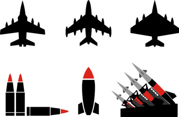 Various war weapons icons, 각종 전쟁무기 아이콘