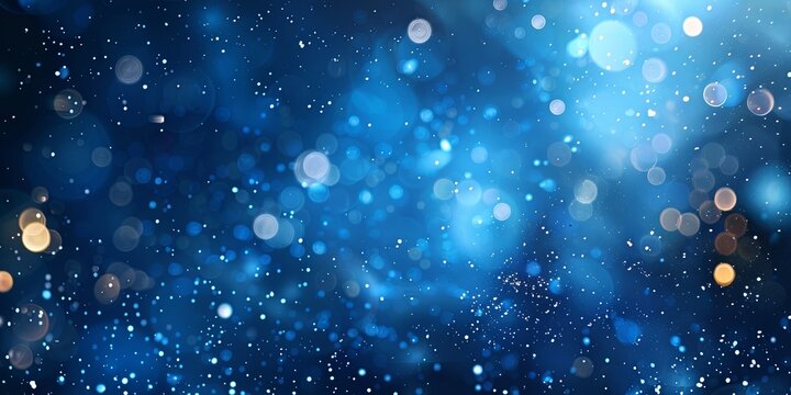 
Abstract blue blurred bokeh light on dark background