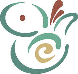 年賀状　年賀2025　土鈴　巳年　巳　蛇　へび年　墨絵　水彩　手描き　かわいい　イラスト素材