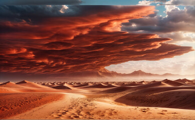 Sam Sand Dunes Of Thar Desert Under Beautiful Sky