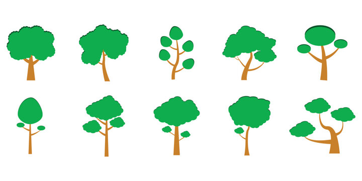 Cute Flat Tree Illustration