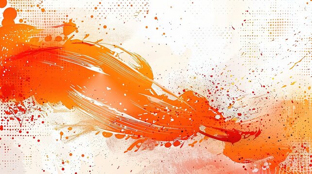 Orange Paint Splashes Background. background with place for your text. Color ink. 