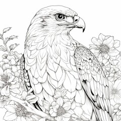 Fototapeta premium Adult coloring page California vulture
