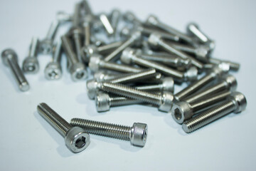 photo of L bolts with size 6 millimeters, with white background
