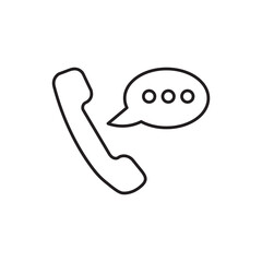 call chat glyph flat vector icon liner illustration on white background..eps