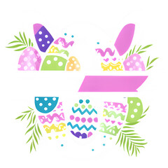Introducing our charming "Easter Bunny Split Monogram" design, a delightful addition to your print collection for the upcoming Easter festivities. This intricate design features a playful Easter bunny