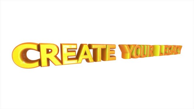 The golden Create Your Legacy text on black luxury background