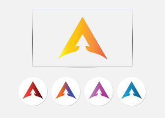 Financial logo. Letter A finance logowith arrow