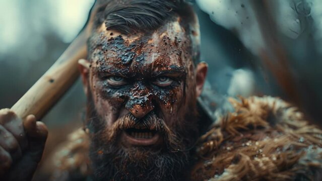 With the of his enemies splattered on his face and wielding a wickedlooking battleaxe this Viking Berserker is a terrifying sight to behold.