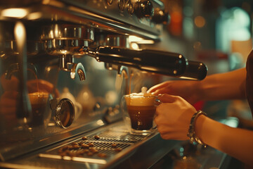 barista crafting perfect espresso shot