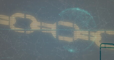 Image of data processing over chain and globe