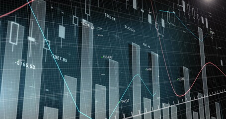 Image of statistics and financial data processing over grid