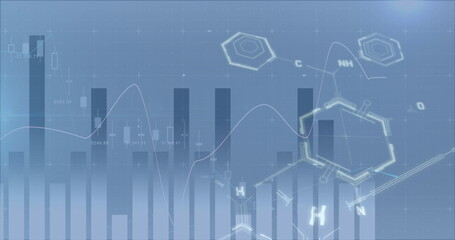 Image of financial data processing over statistics and chemical structures