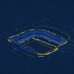 Illustration of La Bombonera stadium. AI Generated