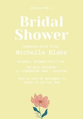 Invitation to celebrate, a delicate floral design sets a gentle, joyful tone for a bridal shower
