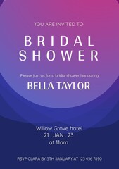 Celebration invitation, elegant gradient background sets a serene mood for a bridal shower