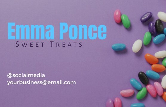 Naklejki Candy business card, vibrant sweets