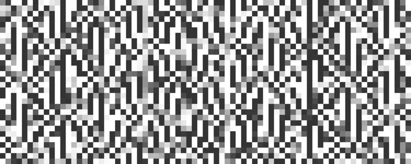 Background with mosaic of black and white squares. Pixel abstract pattern.