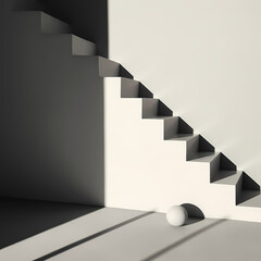 A minimalist composition of geometric shapes and shadows.