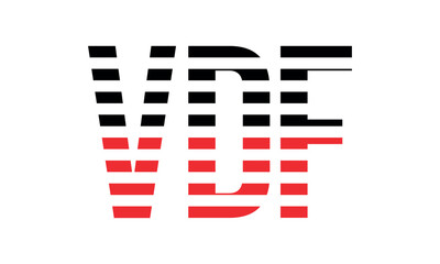 VDF three initial letter iconic line negative space minimal logo design vector template. monogram, abstract, wordmark, business, typography, minimalist, brand, company, flat, modern, unique, simple