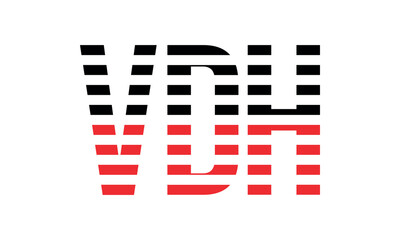 VDH three initial letter iconic line negative space minimal logo design vector template. monogram, abstract, wordmark, business, typography, minimalist, brand, company, flat, modern, unique, simple