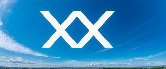 Two big X marks. A large white cross on a blue sky.